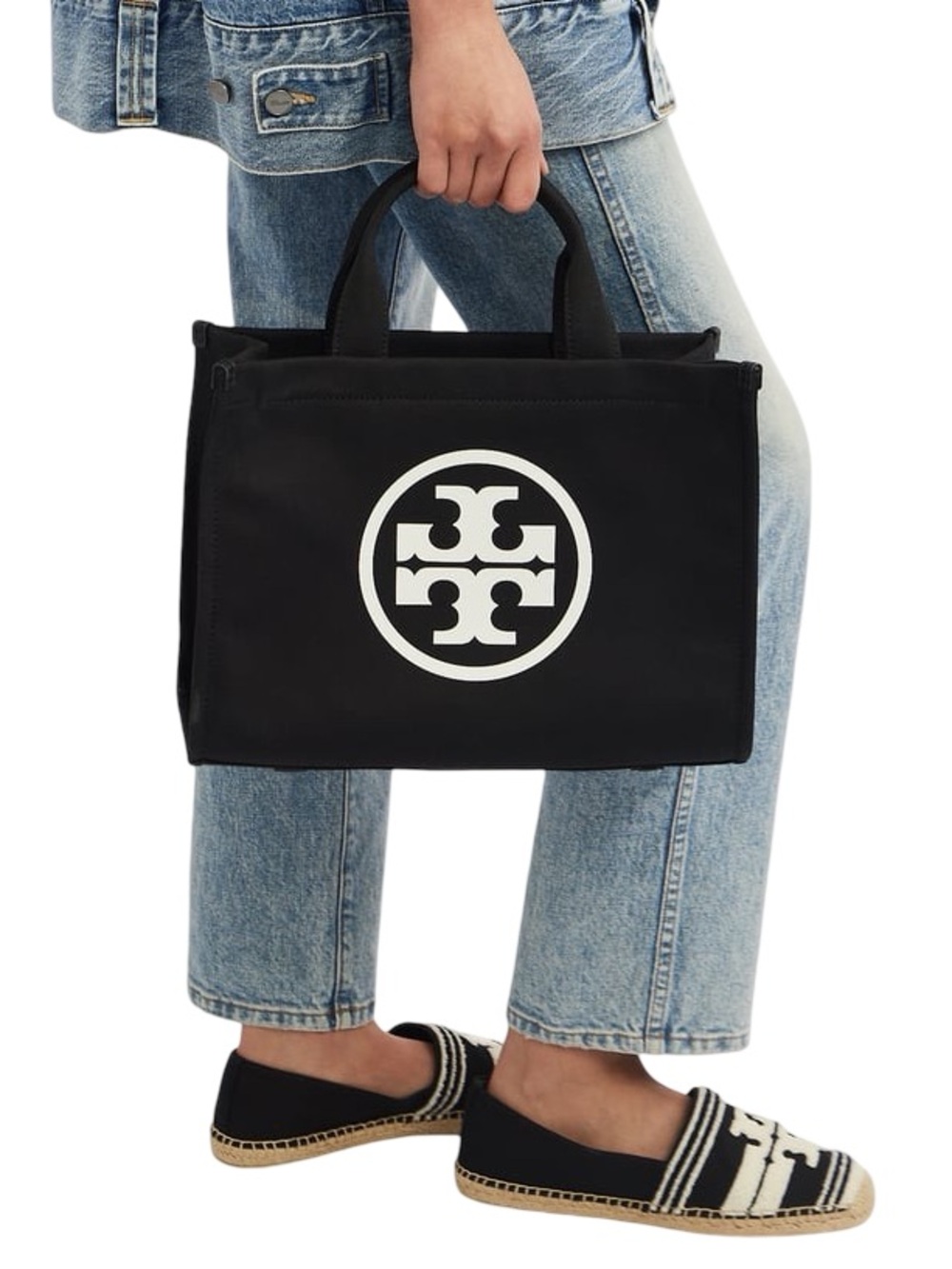 TORY BURCH
Ella canvas small tote bag Black